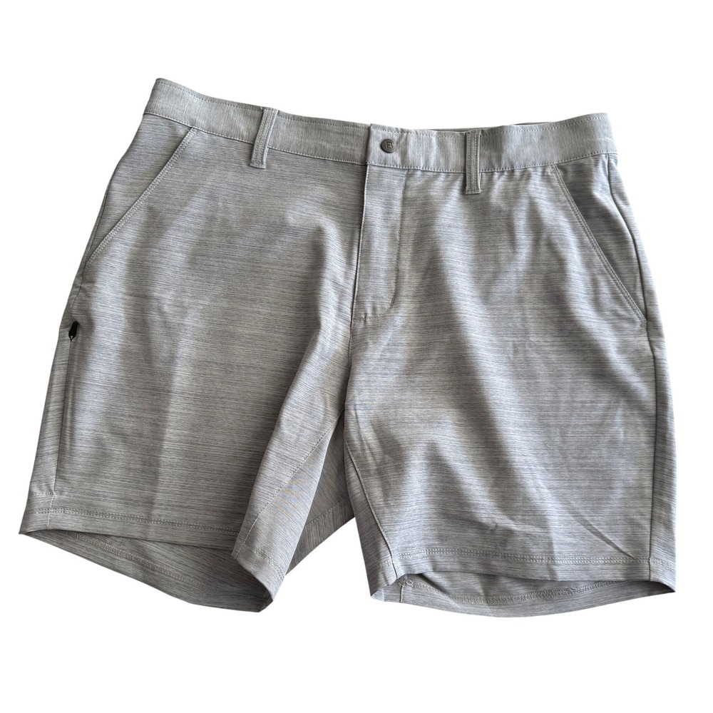 Bylt Kinetic Flat Front 7" Inseam Storm Gray Quick Dry Zip Fly Shorts 36 waist
